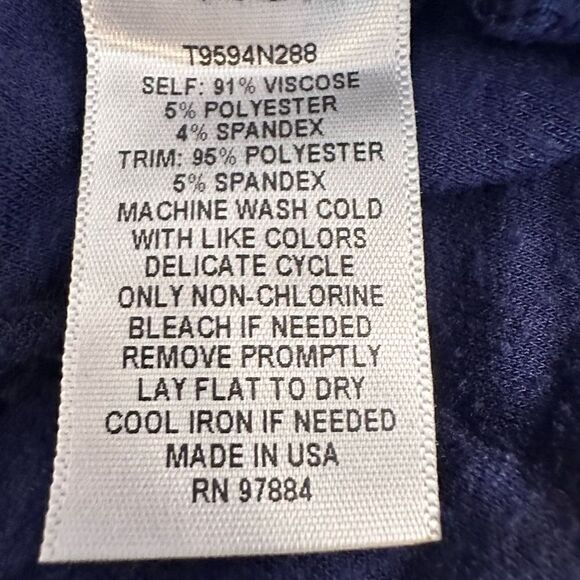 Tart Striped Open Front Cocoon Style Viscose Blend Cardigan Blue White Medium - Picture 4 of 4